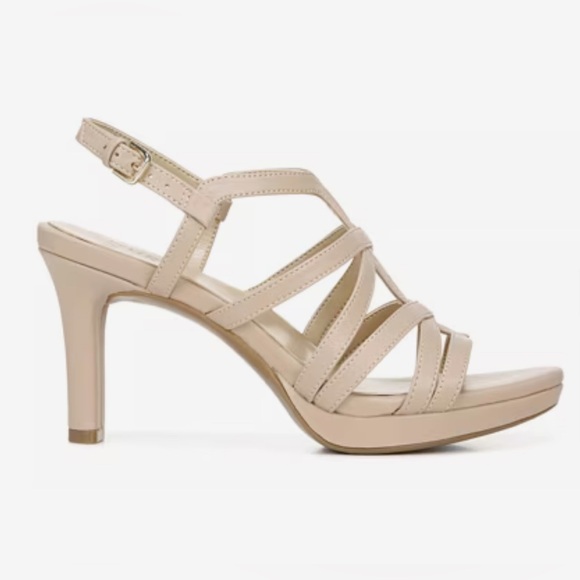Naturalizer Baylor CremeBrulee/Nude Beige Strappy Heels. Size 9M. Worn Once - Picture 1 of 16